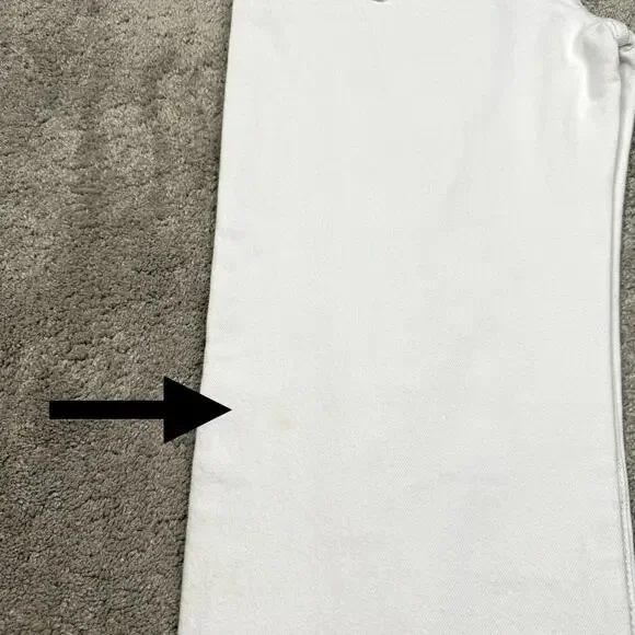 Frame Le Jane Crop Distressed Straight-Leg Jean 27 White Rumpled Blanc Destruct - Picture 14 of 15